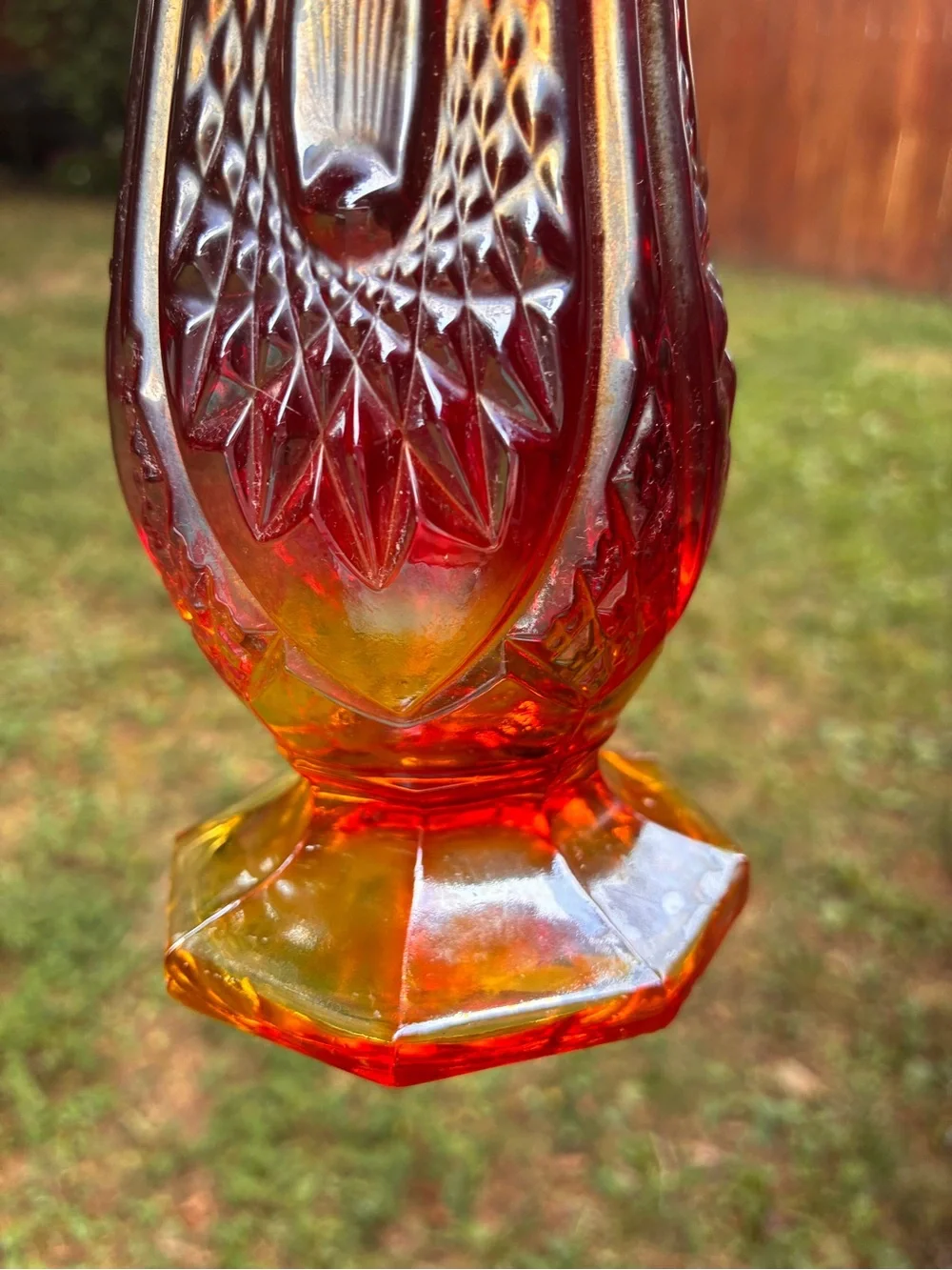 Vintage Indiana Glass Swung Glass Vase